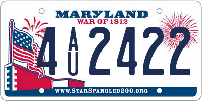 MD license plate 4AU2422