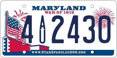 MD license plate 4AU2430