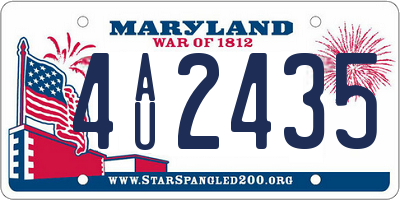 MD license plate 4AU2435