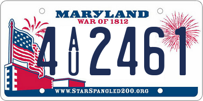 MD license plate 4AU2461
