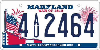 MD license plate 4AU2464