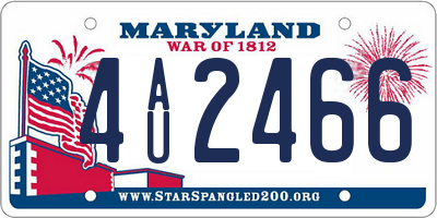 MD license plate 4AU2466