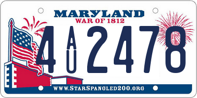 MD license plate 4AU2478