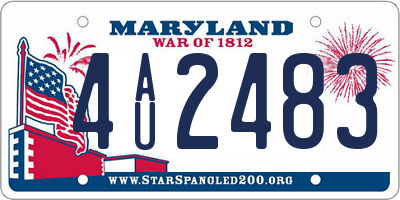 MD license plate 4AU2483