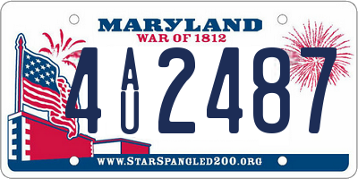 MD license plate 4AU2487