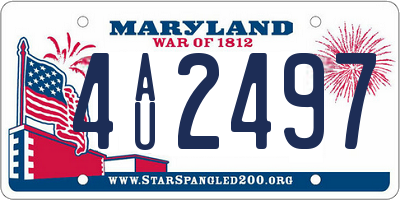 MD license plate 4AU2497