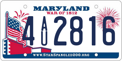 MD license plate 4AU2816