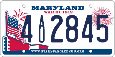 MD license plate 4AU2845