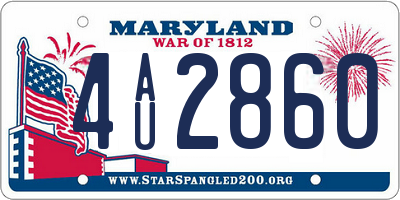 MD license plate 4AU2860