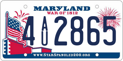 MD license plate 4AU2865
