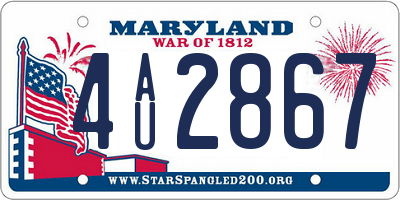 MD license plate 4AU2867