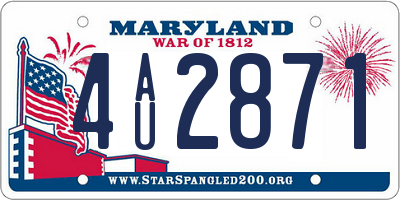 MD license plate 4AU2871