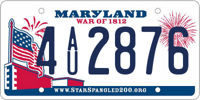 MD license plate 4AU2876
