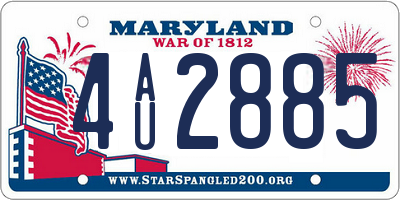 MD license plate 4AU2885