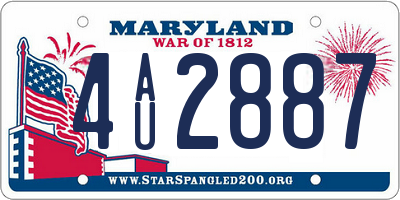 MD license plate 4AU2887