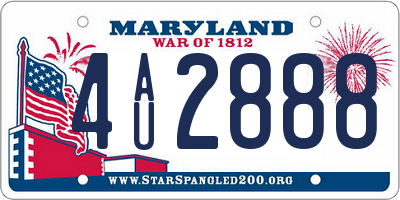 MD license plate 4AU2888