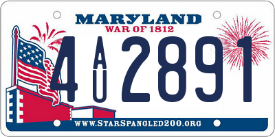 MD license plate 4AU2891