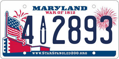 MD license plate 4AU2893