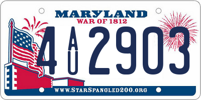 MD license plate 4AU2903