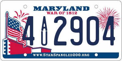 MD license plate 4AU2904