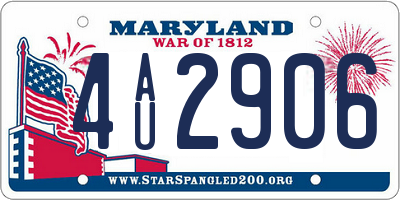 MD license plate 4AU2906