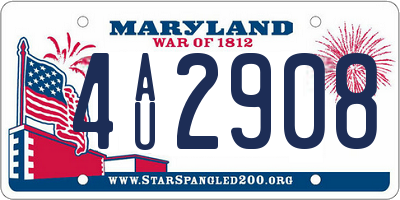 MD license plate 4AU2908