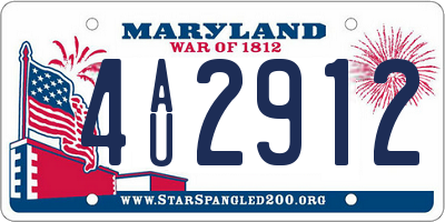 MD license plate 4AU2912