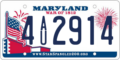 MD license plate 4AU2914
