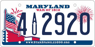 MD license plate 4AU2920