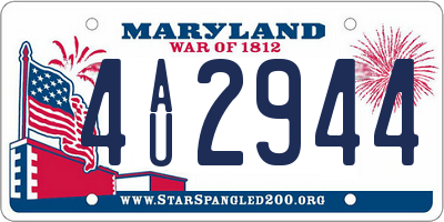 MD license plate 4AU2944