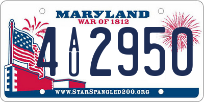 MD license plate 4AU2950
