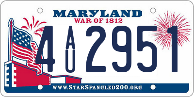 MD license plate 4AU2951