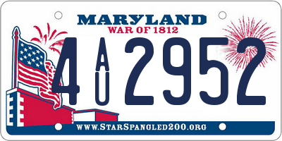 MD license plate 4AU2952