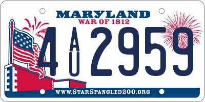 MD license plate 4AU2959
