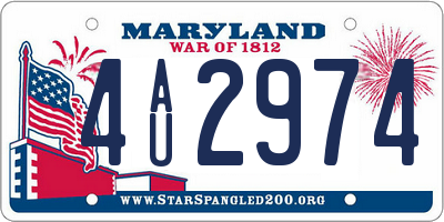 MD license plate 4AU2974