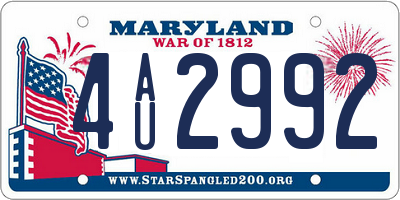MD license plate 4AU2992