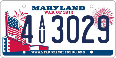 MD license plate 4AU3029