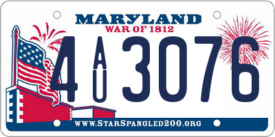 MD license plate 4AU3076