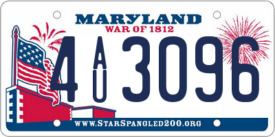 MD license plate 4AU3096