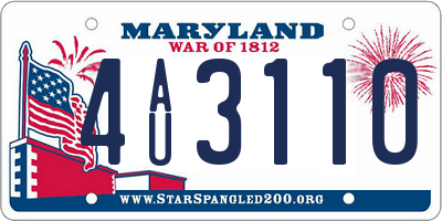 MD license plate 4AU3110