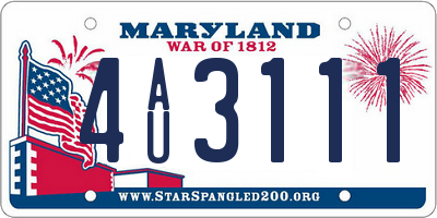MD license plate 4AU3111