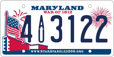 MD license plate 4AU3122