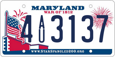 MD license plate 4AU3137