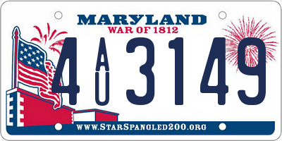 MD license plate 4AU3149