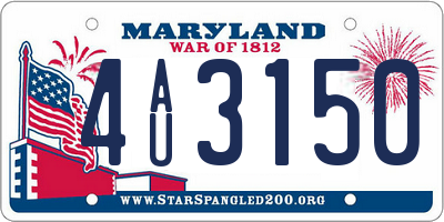 MD license plate 4AU3150