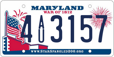 MD license plate 4AU3157