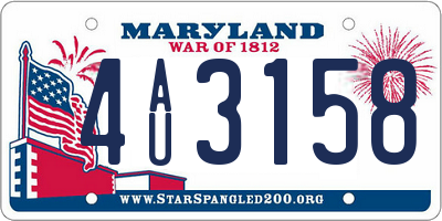 MD license plate 4AU3158