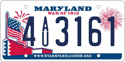 MD license plate 4AU3161
