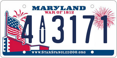 MD license plate 4AU3171