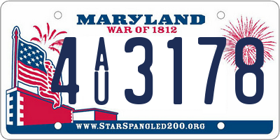 MD license plate 4AU3178